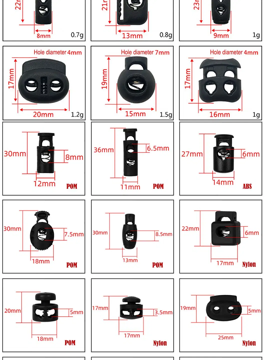 String Stopper Adjuster Apparel Plastic Stopper Cord Lock