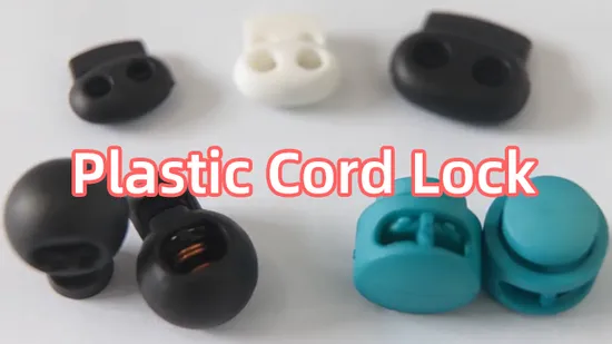 Wholesale Spring Custom End Stopper Cord Lock 2 Hole Plastic Cord Lock 