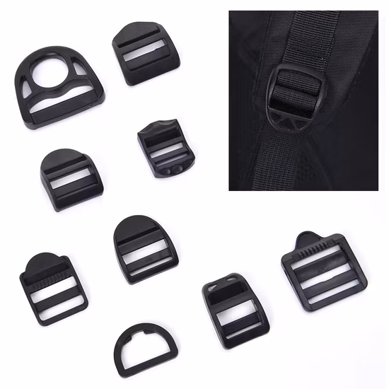 Plastic Ladder Slider Adjust Lock Bag Buckle for Backpack Webbing Strap 