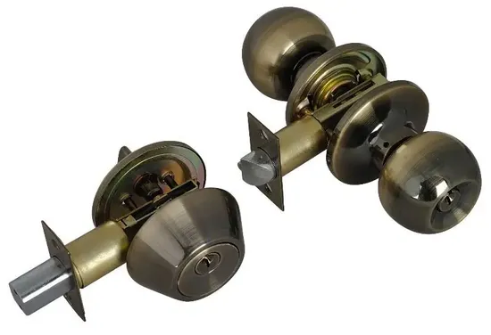 Tubular Knobset Security Door Lock Style Entrance Lockset Entrance Latch Door Round Turn Knob Lock with Orb Finish 